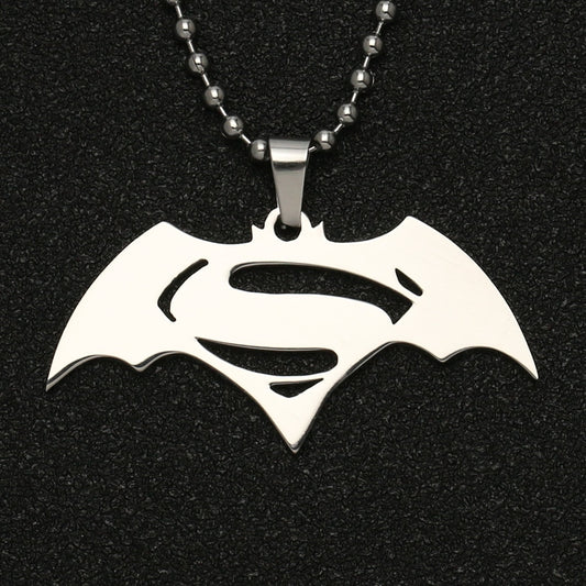 Batman/Superman Silver Pendant