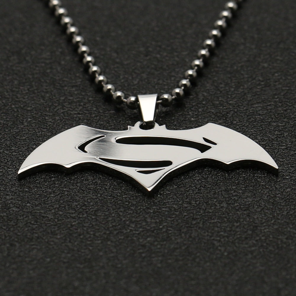 Batman/Superman Silver Pendant