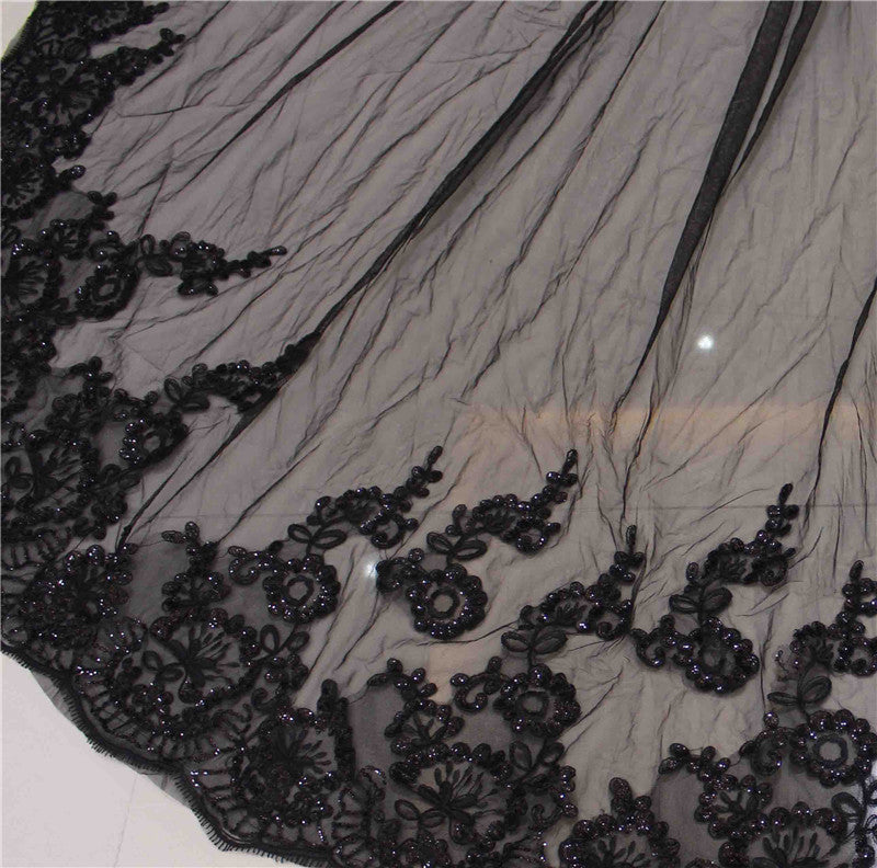 Long Black Bridal Veil