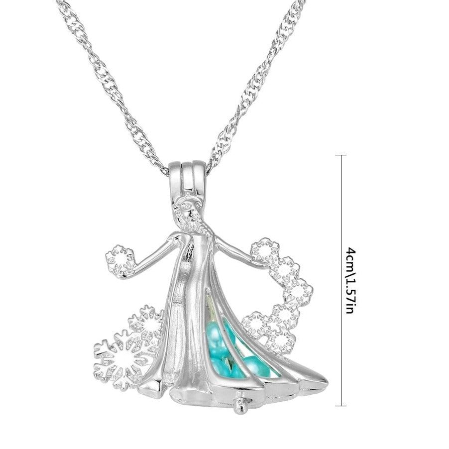 Frozen Elsa Pearl Pendant Necklace - VeilsGalore 