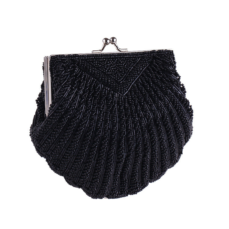 black beaded clutch purse