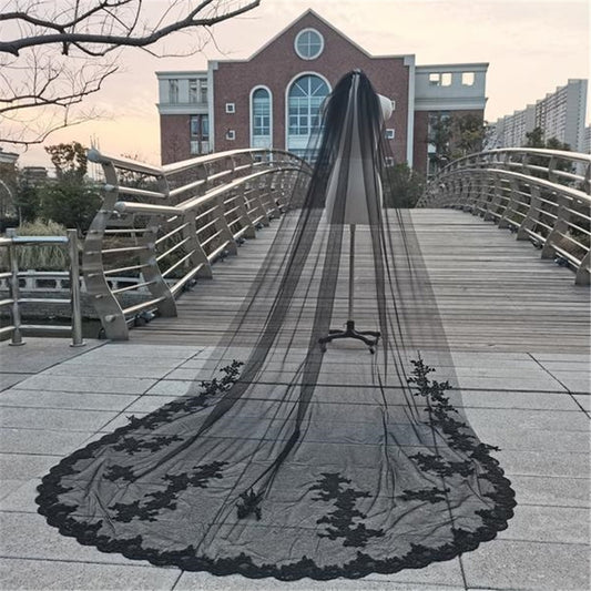 black bridal veil