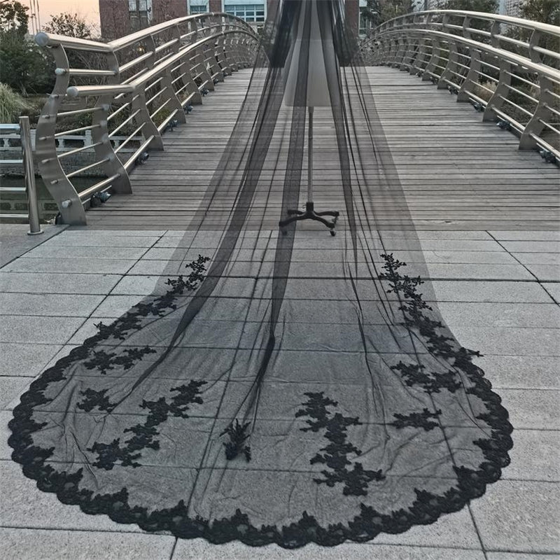 black bridal veil