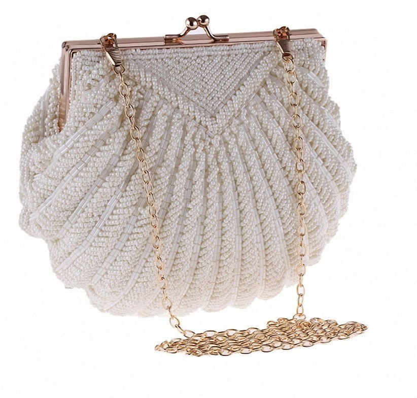 Pearl beaded clutch